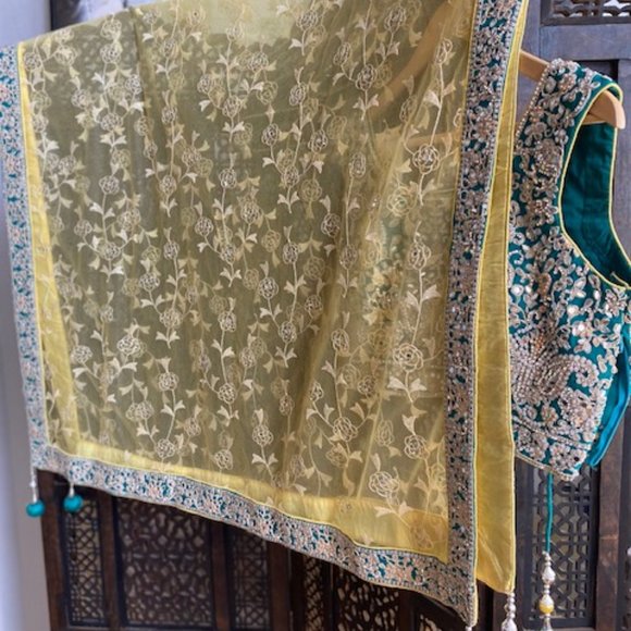 Lehenga Choli Indian Pakistani Formal Wedding Attire Heavy Designer - Picture 3 of 10